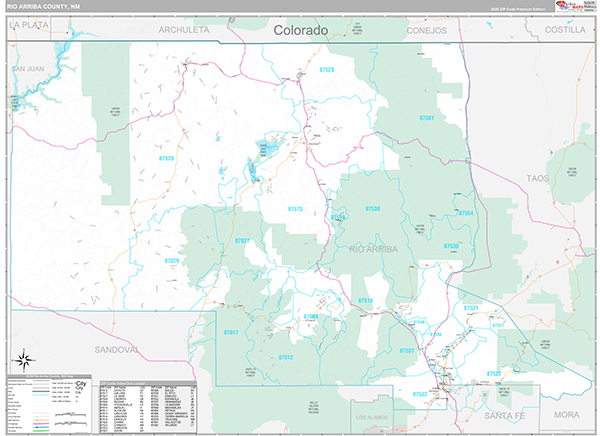 Rio Arriba County, NM Zip Code Map